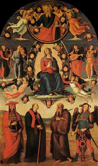 Pietro Perugino Assumption of the Virgin with Four Saints oil painting picture